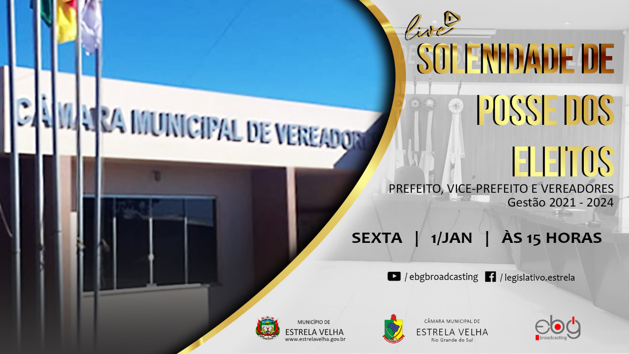 CONVITE PARA ASSISTIR A SESSÃO SOLENE DE POSSE DA 7º LEGISLATURA 2021-2024.