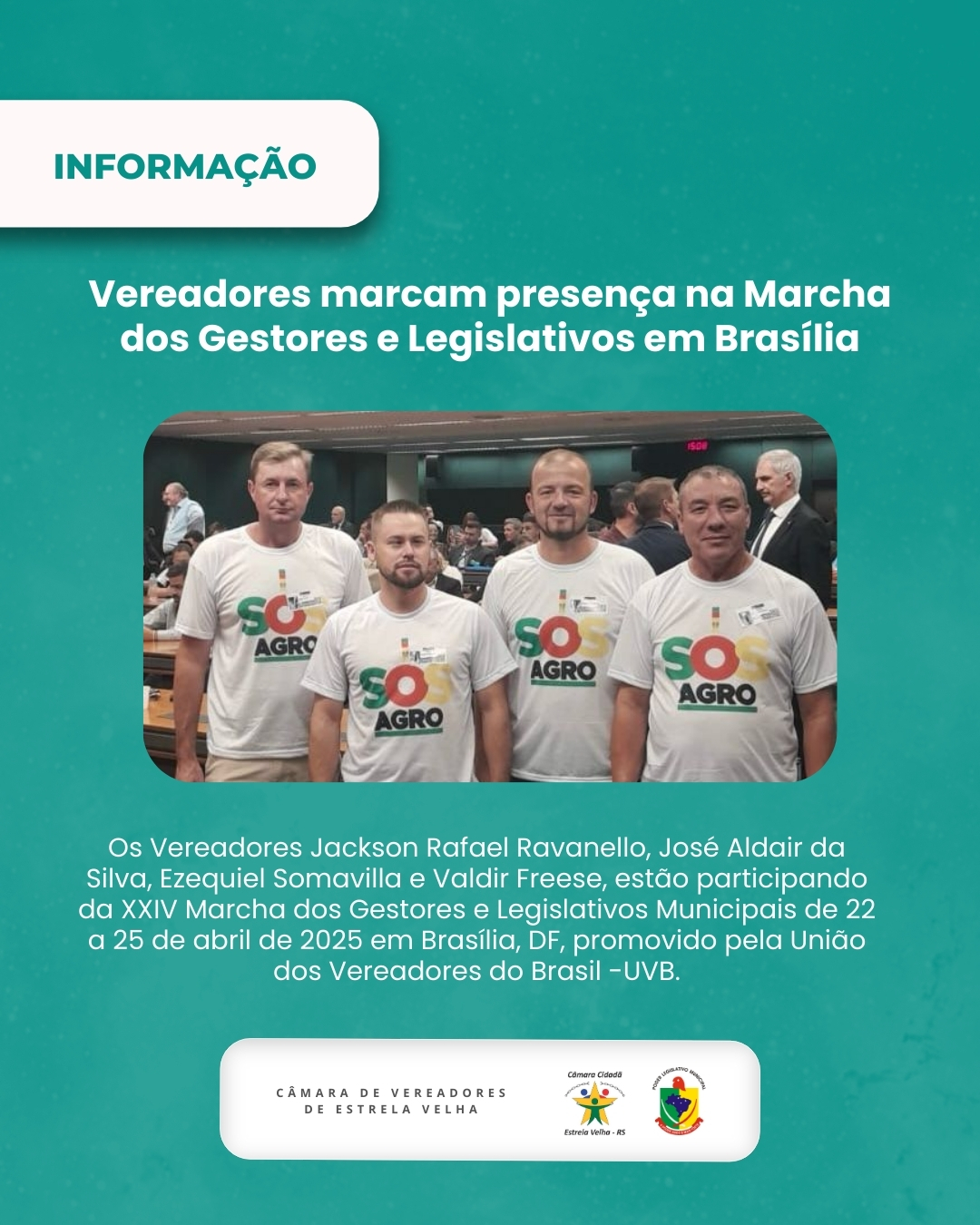 Vereadores marcam presença na Marcha dos Gestores e Legislativo em Brasília.