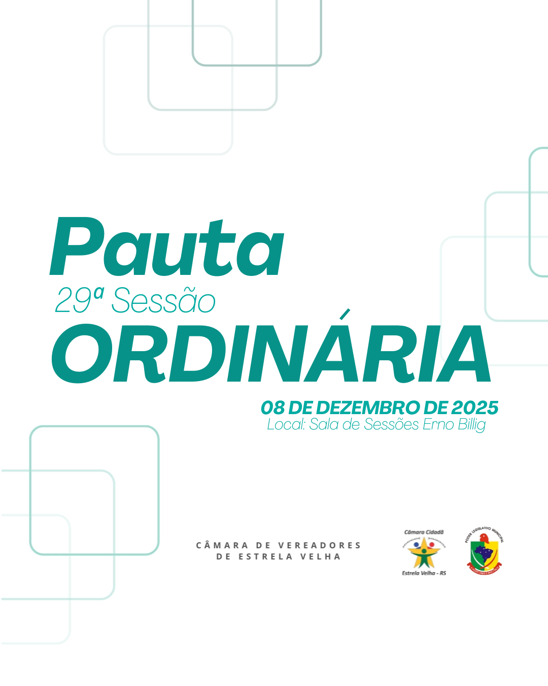 PAUTA DA 29º SESSÃO ORDINÁRIA DE 2025.