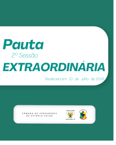 PAUTA DA 02º SESSÃO EXTRAORDINÁRIA DE 2026.