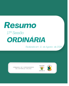 RESUMO DA 17ª SESSÃO ORDINÁRIA DE 2026.