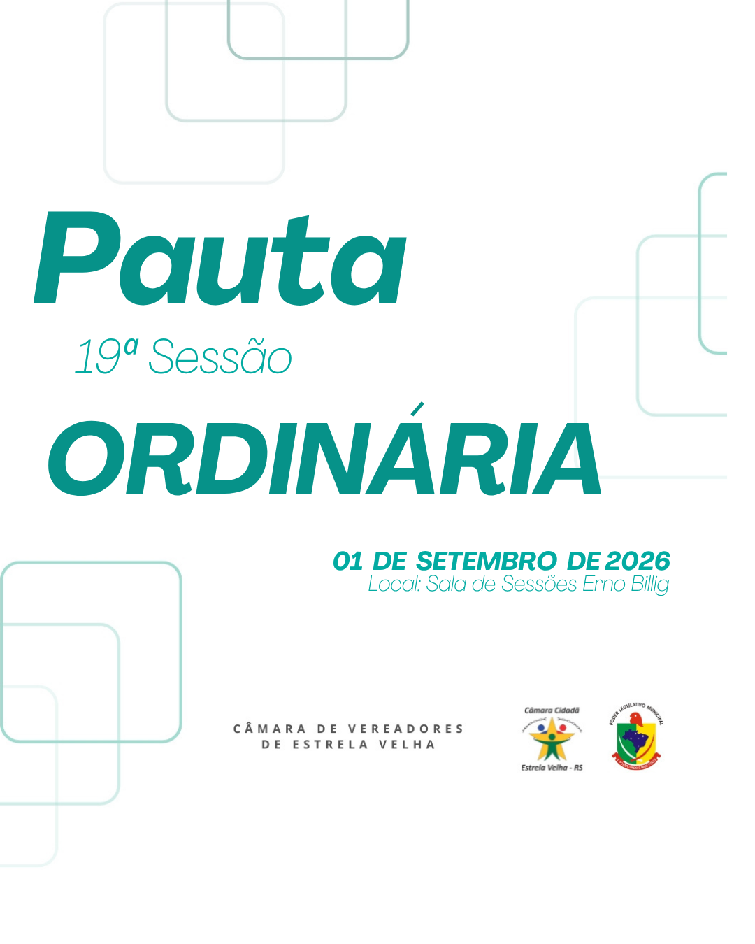 PAUTA DA 19º SESSÃO ORDINÁRIA